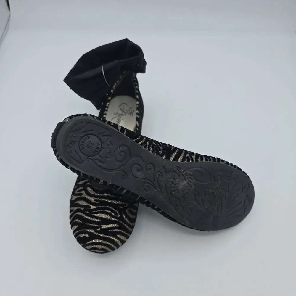 Primigi Shoes Youth Girls 35 Fashion Ankle Strap Dress Ballet flats Black Gold